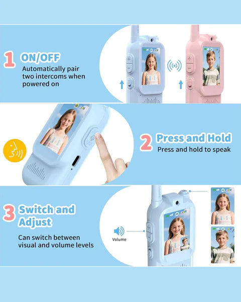 Kids Video Walkie Talkie Toy (2 Pack) | 2.4G WiFi Intercom