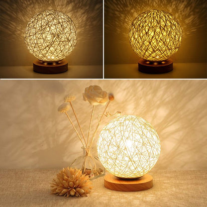 Rattan Ball Table Lamp